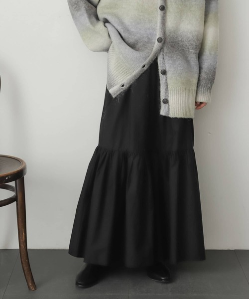 SENSE OF PLACE by URBAN RESEARCH（センスオブプレイスバイアーバンリサーチ）の「ギャザーティアードスカート（スカート・レディース・パープル/アイボリー/マスタード/ブラック・ONE）」の3枚目の写真