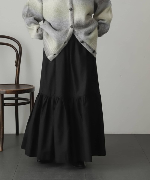 SENSE OF PLACE by URBAN RESEARCH（センスオブプレイスバイアーバンリサーチ）の「ギャザーティアードスカート（スカート・レディース・パープル/アイボリー/マスタード/ブラック・ONE）」の5枚目の写真