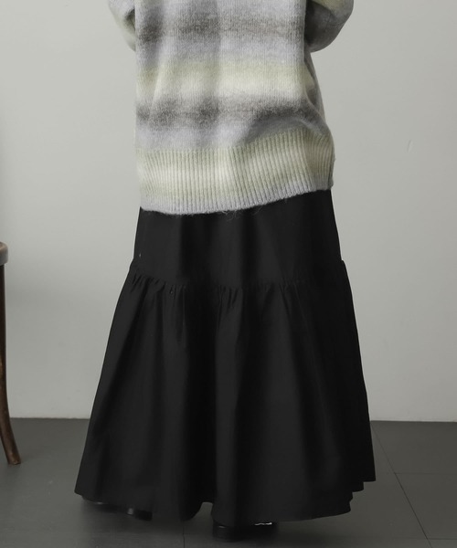 SENSE OF PLACE by URBAN RESEARCH（センスオブプレイスバイアーバンリサーチ）の「ギャザーティアードスカート（スカート・レディース・パープル/アイボリー/マスタード/ブラック・ONE）」の6枚目の写真