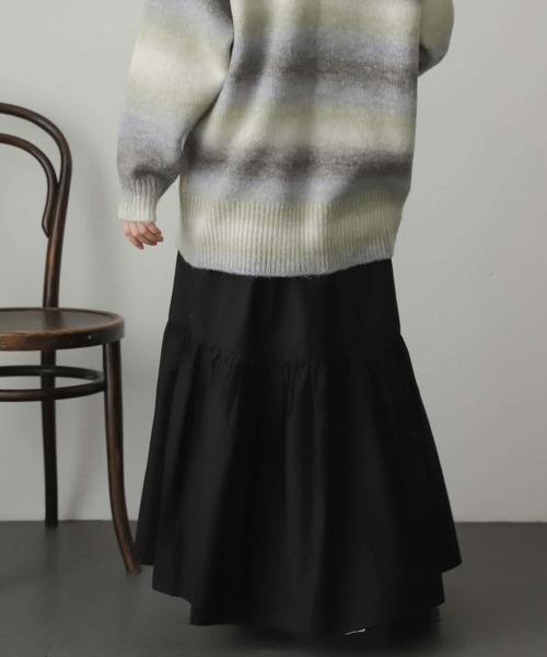 SENSE OF PLACE by URBAN RESEARCH（センスオブプレイスバイアーバンリサーチ）の「ギャザーティアードスカート（スカート・レディース・パープル/アイボリー/マスタード/ブラック・ONE）」の7枚目の写真