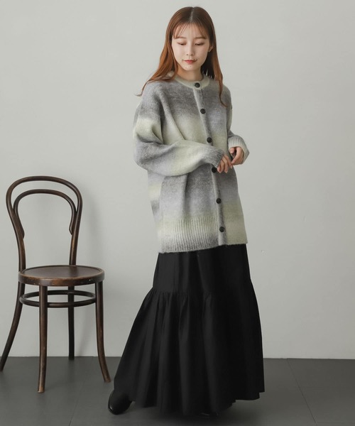 SENSE OF PLACE by URBAN RESEARCH（センスオブプレイスバイアーバンリサーチ）の「ギャザーティアードスカート（スカート・レディース・パープル/アイボリー/マスタード/ブラック・ONE）」の8枚目の写真