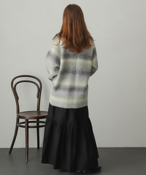 SENSE OF PLACE by URBAN RESEARCH（センスオブプレイスバイアーバンリサーチ）の「ギャザーティアードスカート（スカート・レディース・パープル/アイボリー/マスタード/ブラック・ONE）」の9枚目の写真