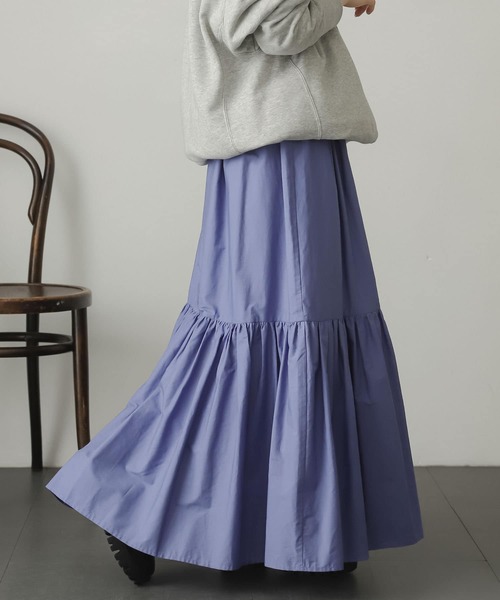 SENSE OF PLACE by URBAN RESEARCH（センスオブプレイスバイアーバンリサーチ）の「ギャザーティアードスカート（スカート・レディース・パープル/アイボリー/マスタード/ブラック・ONE）」の11枚目の写真
