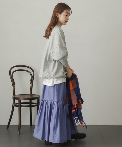 SENSE OF PLACE by URBAN RESEARCH（センスオブプレイスバイアーバンリサーチ）の「ギャザーティアードスカート（スカート・レディース・パープル/アイボリー/マスタード/ブラック・ONE）」の13枚目の写真