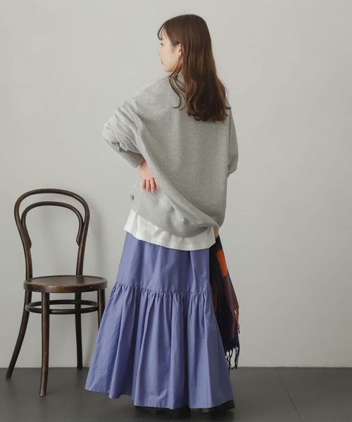 SENSE OF PLACE by URBAN RESEARCH（センスオブプレイスバイアーバンリサーチ）の「ギャザーティアードスカート（スカート・レディース・パープル/アイボリー/マスタード/ブラック・ONE）」の14枚目の写真