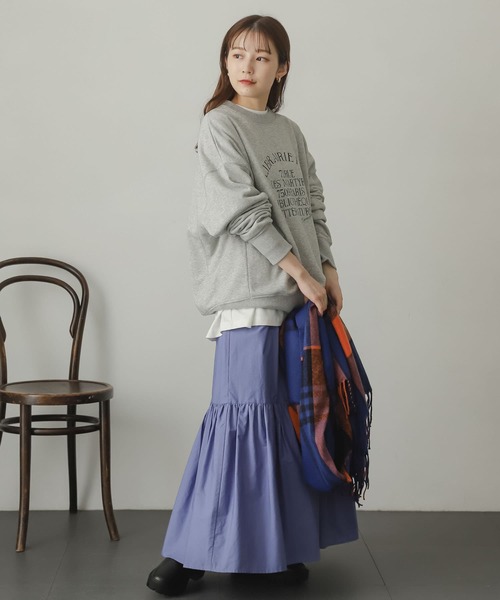 SENSE OF PLACE by URBAN RESEARCH（センスオブプレイスバイアーバンリサーチ）の「ギャザーティアードスカート（スカート・レディース・パープル/アイボリー/マスタード/ブラック・ONE）」の15枚目の写真