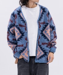 JOHN'S CLOSET（ジョンズクローゼット）の「【22】モヘアタッチ ジャガード カラー カーディガン ソリッド/レオパード/チェック（カーディガン/ボレロ）」