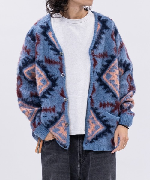 JOHN'S CLOSET(ジョンズクローゼット)の「【22】モヘアタッチ ジャガード カラー カーディガン ソリッド/レオパード/チェック(カーディガン/ボレロ・メンズ・ブラック/ネイビー/ブラウン/ターコイズブルー/グリーン/マスタード/ブラック系その他/ブラウン系その他/グリーン系その他/オレンジ/ブラウン系/ベージュ系/オリーブ系/グリーン系/ネイビー系/ブルー系/オリーブ系2/オフホワイト/ブラック系2/ネイビー系2/ピンク系/ブラック系3/ブルー系3/マルーン/ピンク系その他/ホワイト系その他/ホワイト系3・MEDIUM/LARGE/X-LARGE)」の22枚目の写真