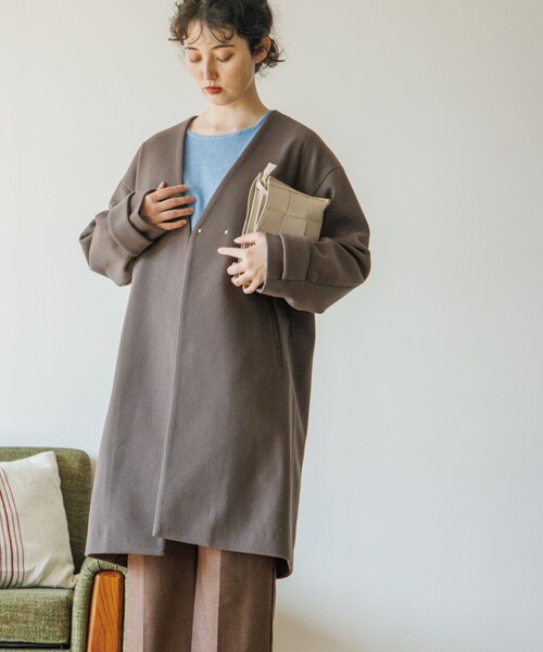 THE SHOP TK （ザ ショップ ティーケー ）の「◆ウールライクノーカラーロングコート（ノーカラーコート・レディース・ブラウン系/ライトベージュ/ブラック/ブラウン系その他・11/13/12/14）」の17枚目の写真