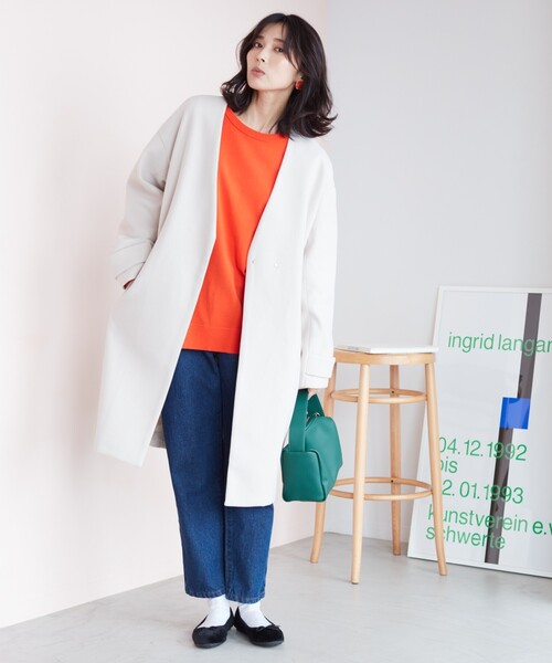 THE SHOP TK （ザ ショップ ティーケー ）の「◆ウールライクノーカラーロングコート（ノーカラーコート・レディース・ブラウン系/ライトベージュ/ブラック/ブラウン系その他・11/13/12/14）」の21枚目の写真