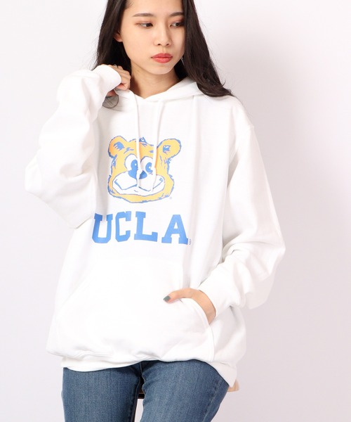 UCLA(ユーシーエルエー)の「8.0oz カレッジロゴ フードスウェット プルオーバーパーカー 2022AW(パーカー・メンズ・ホワイト/グレー/イエロー/ネイビー系/アッシュグレー・M/L)」の13枚目の写真