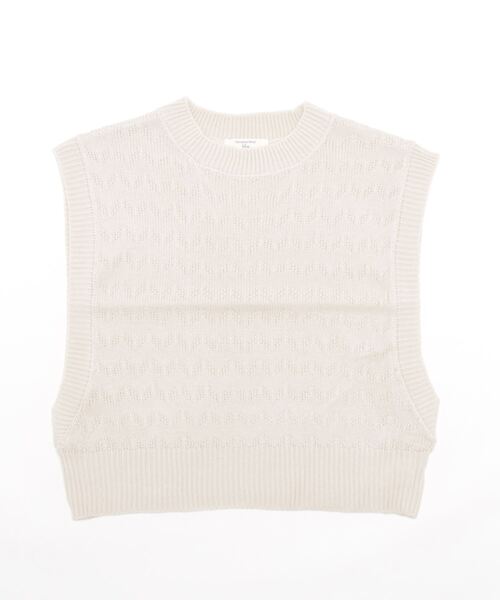 Samansa Mos2 blue（サマンサモスモスブルー）の「ショートニットベスト（ニット/セーター・レディース・カーキ/チャコール/キナリ・ﾌﾘ-）」の22枚目の写真
