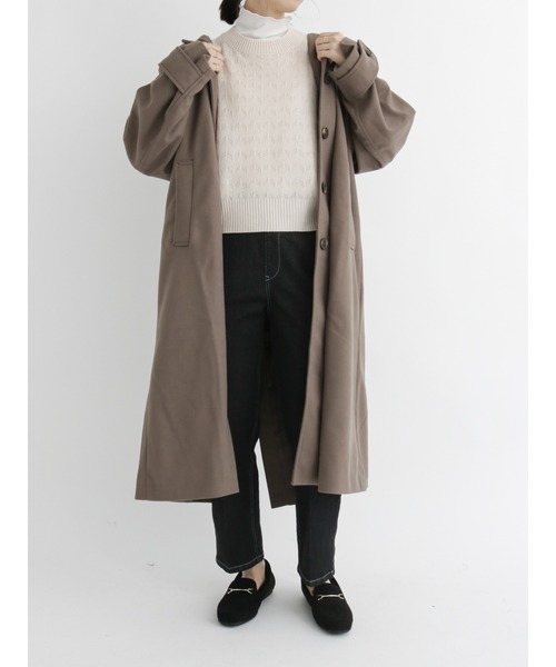 Samansa Mos2 blue（サマンサモスモスブルー）の「ショートニットベスト（ニット/セーター・レディース・カーキ/チャコール/キナリ・ﾌﾘ-）」の14枚目の写真