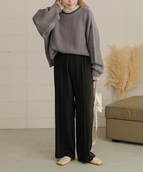 Bab（バブ）の「バイカラーパールカーディガントップス（カーディガン/ボレロ・レディース・チャコールグレー/アイボリー/モカ・FREE）」の11枚目の写真