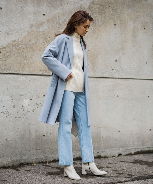 socolla（ソコラ）の「【socolla】センタープレスフレアデニムパンツ（デニムパンツ・レディース・ブラック/ブルー・M/S）」の12枚目の写真