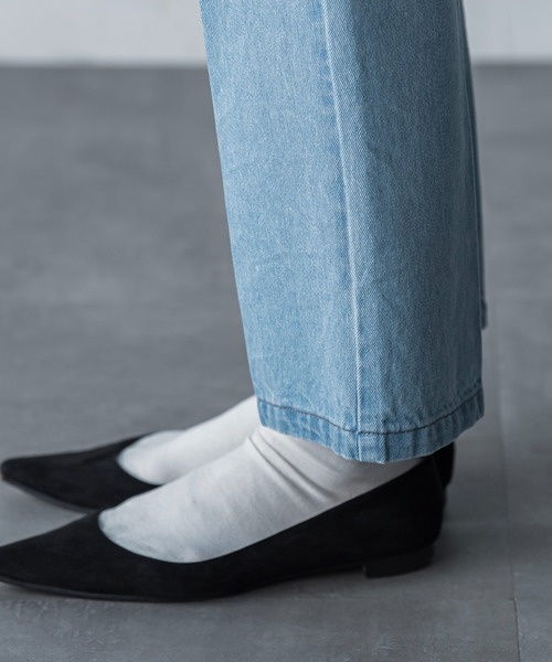 socolla（ソコラ）の「【socolla】センタープレスフレアデニムパンツ（デニムパンツ・レディース・ブラック/ブルー・M/S）」の19枚目の写真