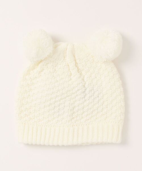 COMME CA ISM(コムサイズム)の「ぼんてん 耳付き ニットキャップ(その他ベビー用品・キッズ・ホワイト/ベージュ・FREE)」の6枚目の写真