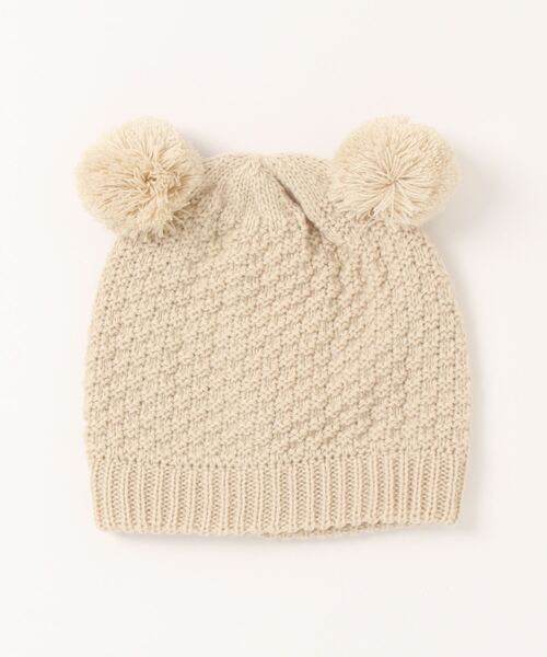 COMME CA ISM(コムサイズム)の「ぼんてん 耳付き ニットキャップ(その他ベビー用品・キッズ・ホワイト/ベージュ・FREE)」の5枚目の写真
