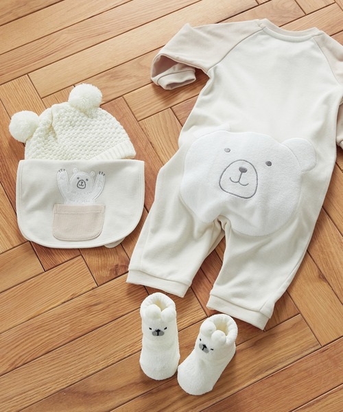 COMME CA ISM(コムサイズム)の「ぼんてん 耳付き ニットキャップ(その他ベビー用品・キッズ・ホワイト/ベージュ・FREE)」の3枚目の写真