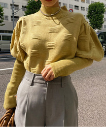 ameri vintage イエロー ニット Women's jumper Vitow - SPARK 48 Long sleeve Yellow - E24