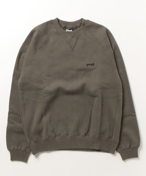 schott（ショット）の「Schott/ショット/CREWNECK SWEATSHIRT/クルーネック スウェットシャツ（スウェット・メンズ・チャコール/その他/キナリ/オリーブ系・2XL/M/XL/L）」の3枚目の写真