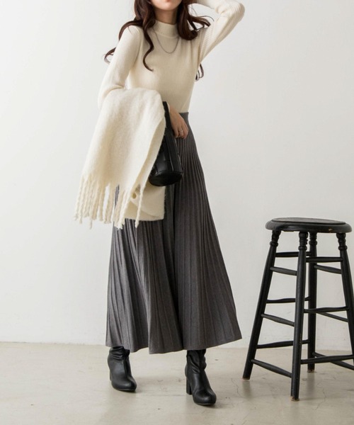 OLUPIC（オルピック）の「OLUPIC/【WEB限定】ニットフレアスカート（スカート・レディース・アイボリー/ブラウン/ダークグレー・FREE）」の11枚目の写真