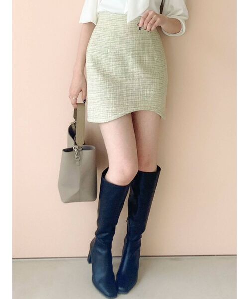 dazzlin（ダズリン）の「カーブラインミニスカート（スカート・レディース・グレー/オレンジ/グリーン・SMALL/MEDIUM）」の8枚目の写真