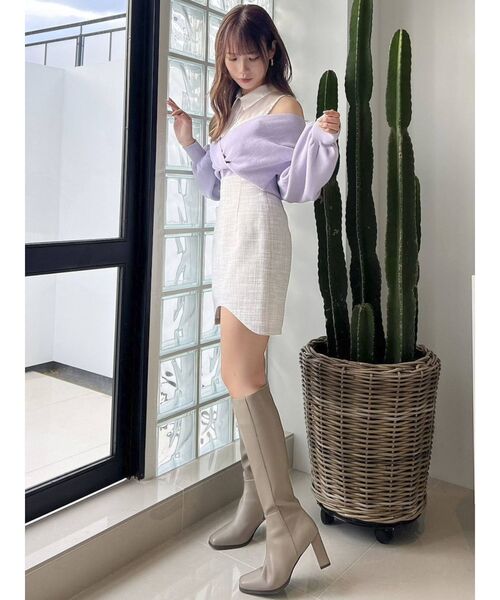 dazzlin（ダズリン）の「カーブラインミニスカート（スカート・レディース・グレー/オレンジ/グリーン・SMALL/MEDIUM）」の11枚目の写真