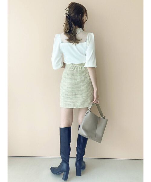 dazzlin（ダズリン）の「カーブラインミニスカート（スカート・レディース・グレー/オレンジ/グリーン・SMALL/MEDIUM）」の16枚目の写真