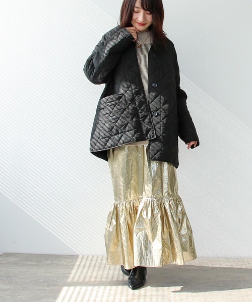 メタリック切替マーメイドスカート