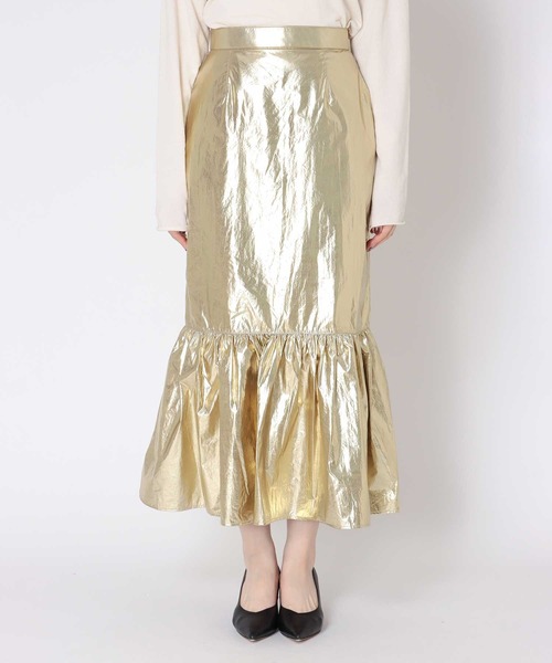 メタリック切替マーメイドスカート