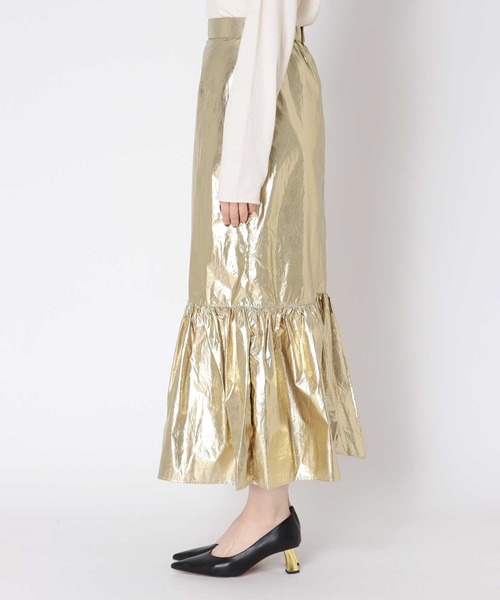 メタリック切替マーメイドスカート