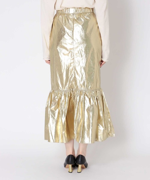 メタリック切替マーメイドスカート