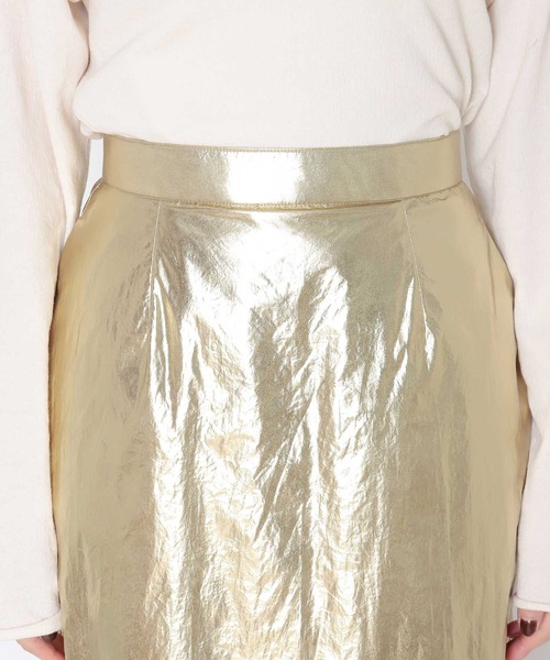 メタリック切替マーメイドスカート