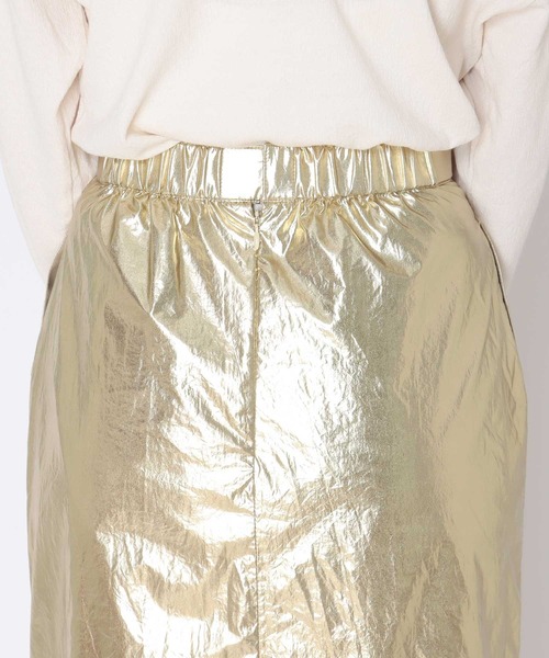 メタリック切替マーメイドスカート