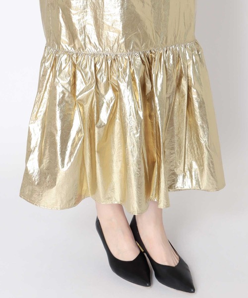 メタリック切替マーメイドスカート