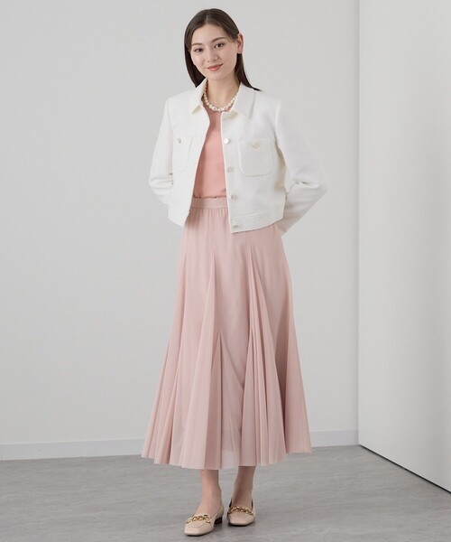 新品タグ付き ANAYI シャイニーチュールマチフレア スカート ANAYI（アナイ）の「シャイニーチュールマチフレア スカート