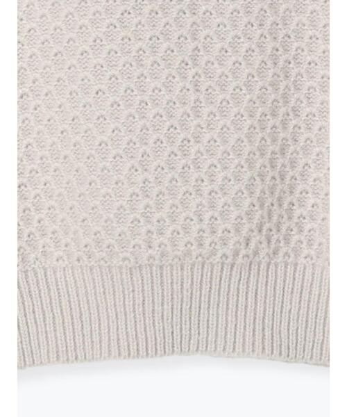 Te chichi TERRASSE（テチチテラス）の「鹿の子編みメタルボタンニット（ニット/セーター・レディース・ネイビー/オフホワイト/グレー・ﾌﾘ-）」の8枚目の写真