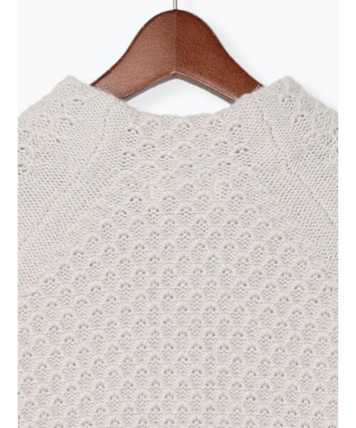 Te chichi TERRASSE（テチチテラス）の「鹿の子編みメタルボタンニット（ニット/セーター・レディース・ネイビー/オフホワイト/グレー・ﾌﾘ-）」の9枚目の写真