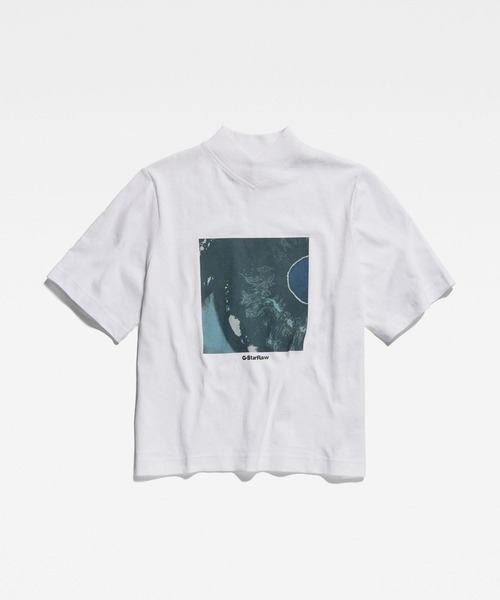 G-STAR(ジースター)の「EYE DYE BOXY MOCK V-NECK TOP/オーバーサイズ/モックネック(Tシャツ/カットソー・レディース・ホワイト/ダークブラック・SMALL/MEDIUM/X-SMALL)」の6枚目の写真