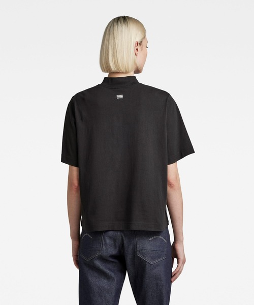 G-STAR(ジースター)の「EYE DYE BOXY MOCK V-NECK TOP/オーバーサイズ/モックネック(Tシャツ/カットソー・レディース・ホワイト/ダークブラック・SMALL/MEDIUM/X-SMALL)」の9枚目の写真