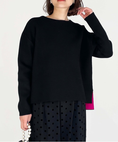 PICCIN(ピッチン)の「配色プルオーバー(Tシャツ/カットソー・レディース・オフホワイト/ブラック/エメラルド・M)」の3枚目の写真