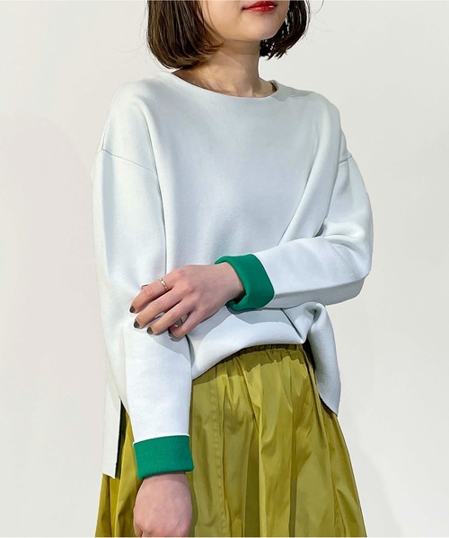PICCIN(ピッチン)の「配色プルオーバー(Tシャツ/カットソー・レディース・オフホワイト/ブラック/エメラルド・M)」の4枚目の写真