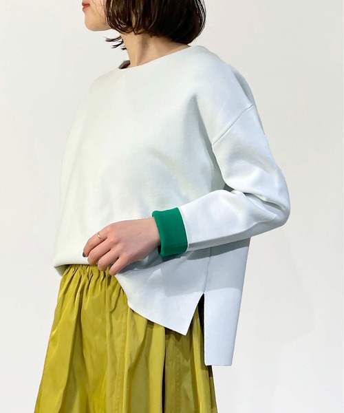 PICCIN(ピッチン)の「配色プルオーバー(Tシャツ/カットソー・レディース・オフホワイト/ブラック/エメラルド・M)」の5枚目の写真