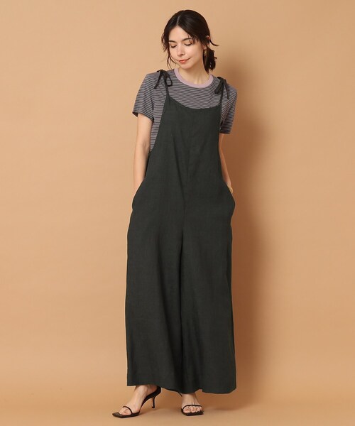 DRESSTERIOR(ドレステリア)の「◆TICCA(ティッカ)リネンコンビネゾン(サロペット/オーバーオール・レディース・カーキ・00)」の3枚目の写真