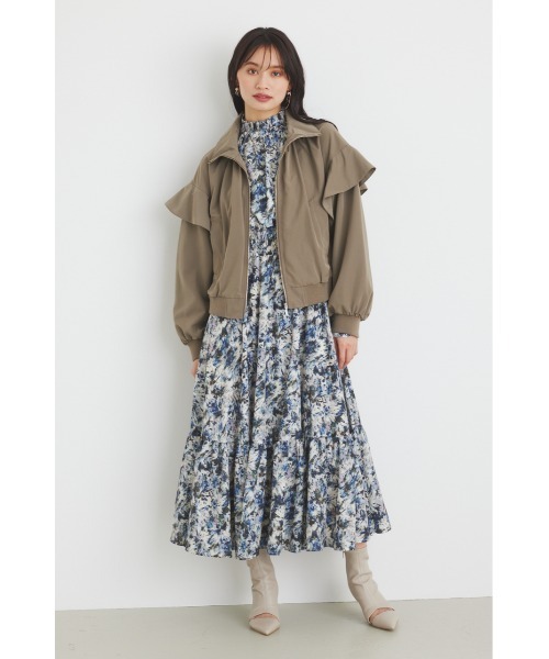 rienda（リエンダ）の「フリルショルダー2WAYブルゾン（ブルゾン・レディース・カーキ/アイボリー/ブラック・FREE）」の7枚目の写真