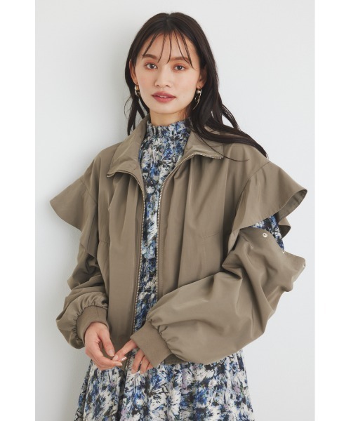 rienda（リエンダ）の「フリルショルダー2WAYブルゾン（ブルゾン・レディース・カーキ/アイボリー/ブラック・FREE）」の13枚目の写真