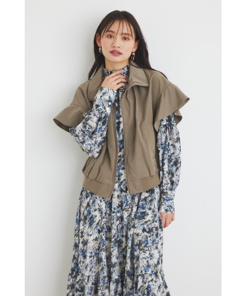 rienda（リエンダ）の「フリルショルダー2WAYブルゾン（ブルゾン・レディース・カーキ/アイボリー/ブラック・FREE）」の14枚目の写真