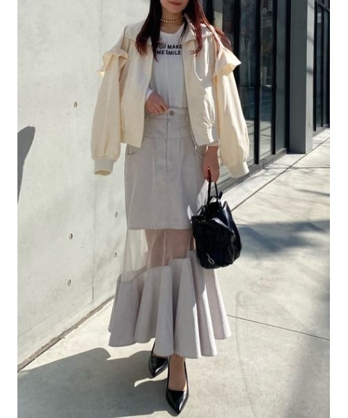 【セール】フリルショルダー2WAYブルゾン（ブルゾン）｜rienda（リエンダ）