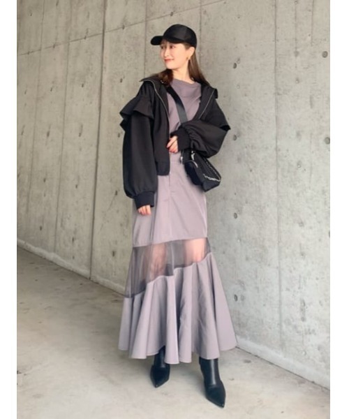 【セール】フリルショルダー2WAYブルゾン（ブルゾン）｜rienda（リエンダ）